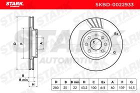 STARK RECAMBIOS SKBD0022933 - Disco de freno