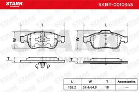 STARK RECAMBIOS SKBP0010345 - STARK SKBP-0010345 Juego de pastillas de freno