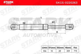 STARK RECAMBIOS SKGS0220263 - AMORTIGUADOR DE PORTON 556MM 715N