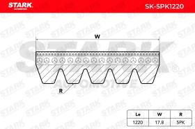 STARK RECAMBIOS SK5PK1220 - STARK SK-5PK1220 Correa trapecial poli V